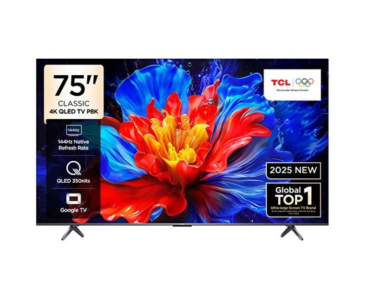 IMG-6178406670759927624 TCL 75P8K 75" 4K UHD QLED Google LED TV - Görsel 1